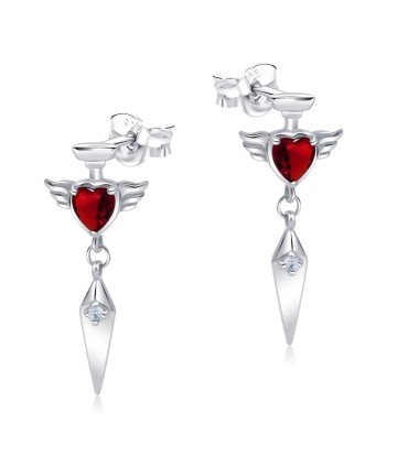 Heart Wings Silver Stud Earring STS-7174